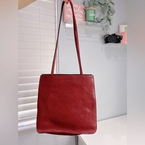Wilsons Leather Pelle Studio Red Italian Leather Shoulder Bag‎